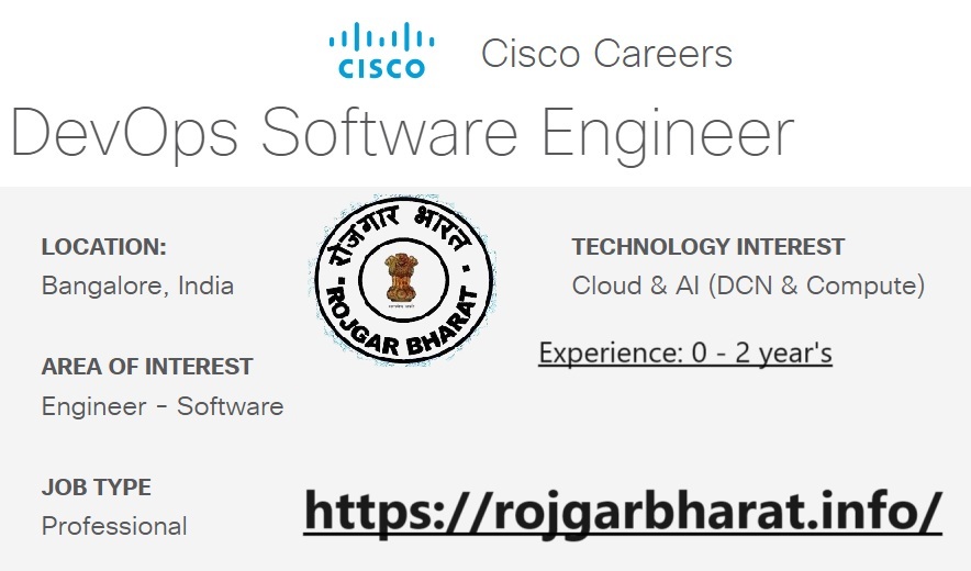 Cisco DevOps Software Engineer Bangalore Recruitment 2025